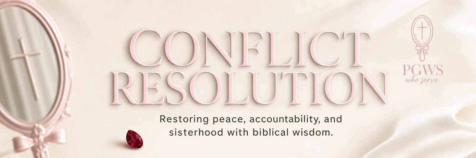 Conflict Resolution — restoring peace, accountability, and sisterhood with biblical wisdom.